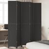 vidaXL Room Divider 5 Panels Black Solid Wood Paulownia