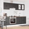 vidaXL Kitchen Cabinet Set Black Engineered wood and glass Large