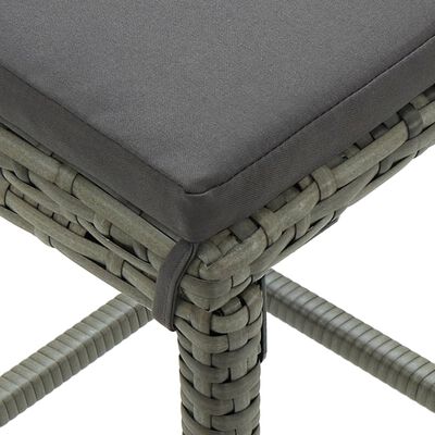 vidaXL 7 Piece Patio Bar Set with Cushions Gray