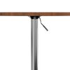 vidaXL Bar Table Dark Brown Solid Oak Wood, Chromed Steel Tall, Compact
