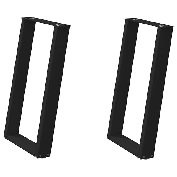 vidaXL Dining Table Leg Black Powder-coated steel Standard Levelers