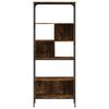 vidaXL Bookcase Smoked Oak Engineered wood, Metal Medium Bookcase