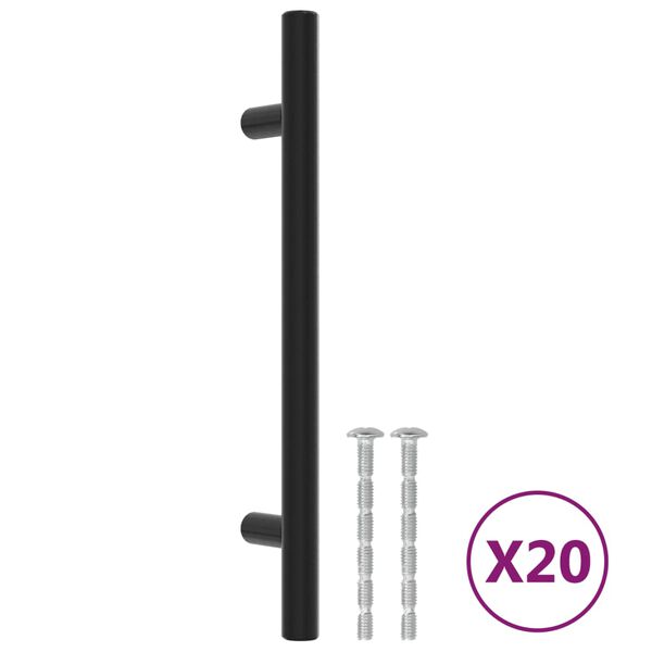 vidaXL Cabinet Handle Set of 20 Black