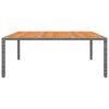 vidaXL Garden Table Grey Poly rattan, powder-coated steel, solid acacia wood