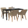 vidaXL Garden Dining Set with Cushion 5 pcs Beige Poly Rattan