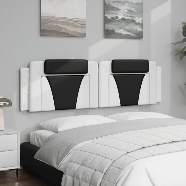 vidaXL Headboard Cushion White and Black 75% vinyl, 5% cotton, 20% polyester