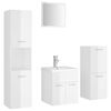 vidaXL Bathroom Furniture Set High Gloss White Engineered Wood, Ceramic