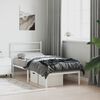 vidaXL Bed Frame White Powder-Coated Steel Single Bed Frame