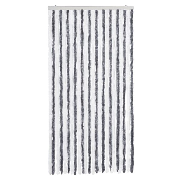 vidaXL Fly Curtain Grey and White 39.4x90.6" Chenille