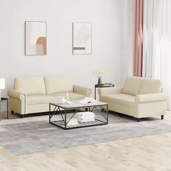 vidaXL Sofa Set Cream