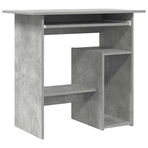 vidaXL Desk Concrete Grey Engineered Wood Compact Sleek Desk