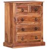 vidaXL Drawer Cabinet Light brown Solid Acacia wood 23.6x13.8x29.5 in