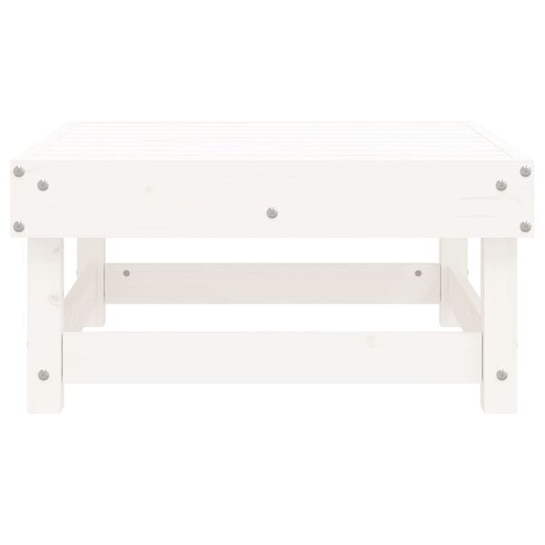 vidaXL Garden Footstool White Solid pine wood 24.0 x 23.8 x 11.8 in