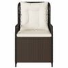 vidaXL Reclining Patio Chair Brown PE rattan Medium Adjustable Armrests