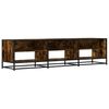 vidaXL TV Cabinet Smoked Oak Engineered Wood, Metal Large TV Cabinet