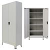 vidaXL Office Cabinet Grey Steel Medium Height-Adjustable Shelves