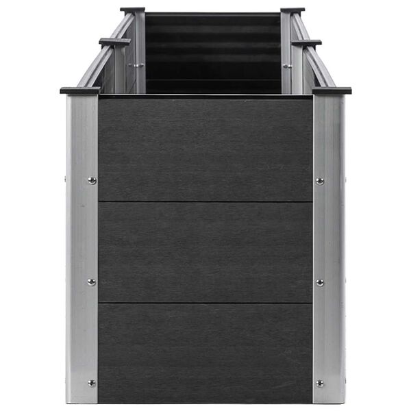 vidaXL Garden Raised Bed Grey Wood plastic composite (WPC), Steel