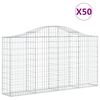 vidaXL Arched Gabion Baskets 50 pcs 78.7"x11.8"x39.4"/47.2" Galvanized Iron
