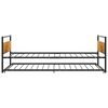 vidaXL Pull-out Bed Frame Black Powder-Coated Metal, MDF, Plastic Twin