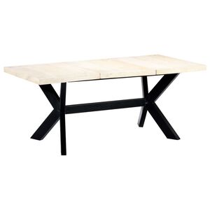 vidaXL Dining Table Bleached white, black legs