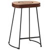vidaXL Bar Stool Set of 2 Dark Brown Metal Medium Industrial