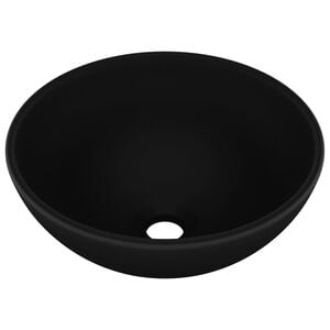 vidaXL Luxury Bathroom Basin Round Matt Black 12.8x5.5" Ceramic