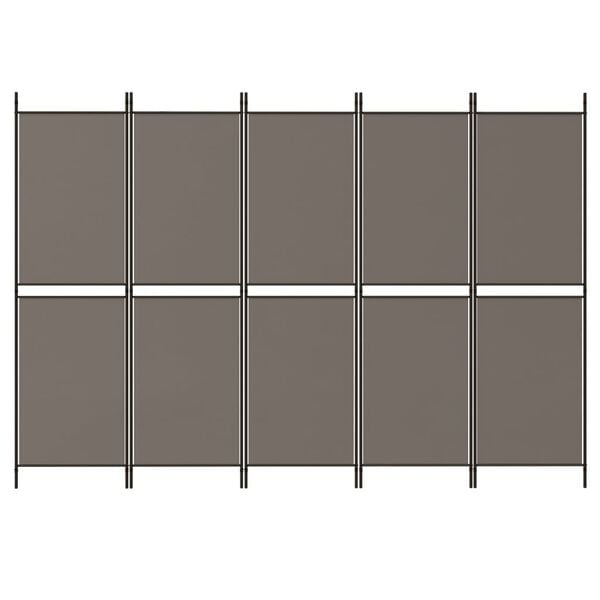 vidaXL 5-Panel Room Divider Anthracite 98.4"x86.6" Fabric