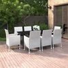 vidaXL Garden Dining Set White, Black