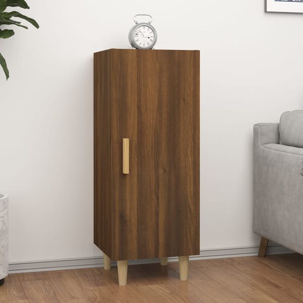vidaXL Sideboard Brown Oak Engineered Wood, Solid Eucalyptus Wood