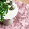 vidaXL Shaggy Rug Dusty Pink 100% Polyester 63 in Round Foldable