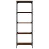 vidaXL Bookcase Brown Oak Engineered Wood and Metal Medium Bookcase