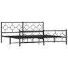 vidaXL Bed Frame Black Powder-Coated Steel Full Bed Frame Rectangular