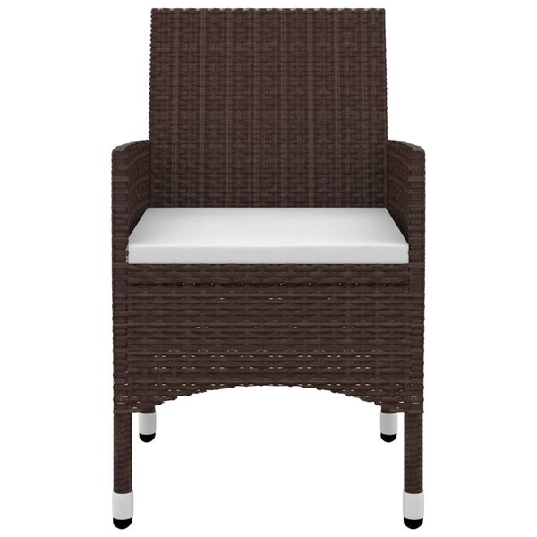 vidaXL Garden Dining Set Brown PE rattan Medium Seats Many