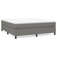 vidaXL Box Spring Bed with Mattress Dark Gray 72"x83.9" California King Fabric