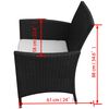 vidaXL Garden Furniture Set Black PE Rattan Medium Removable Covers