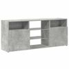 vidaXL TV Cabinet Concrete Grey Engineered Wood and Tempered Glass Medium