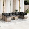 vidaXL Garden Sofa Set Grey PE rattan, powder-coated steel, acacia wood