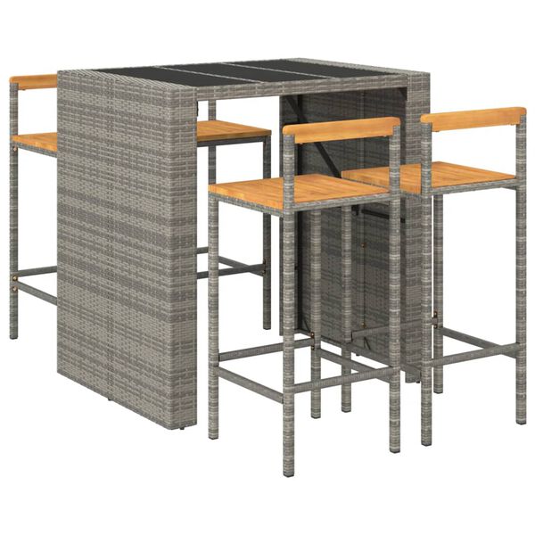 vidaXL Garden Bar Set Grey
