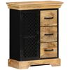 vidaXL Sideboard Brown and Black Solid Mango Wood and Powder-Coated Iron
