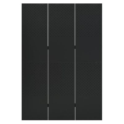vidaXL 3-Panel Room Divider Black 47.2"x70.9" Steel