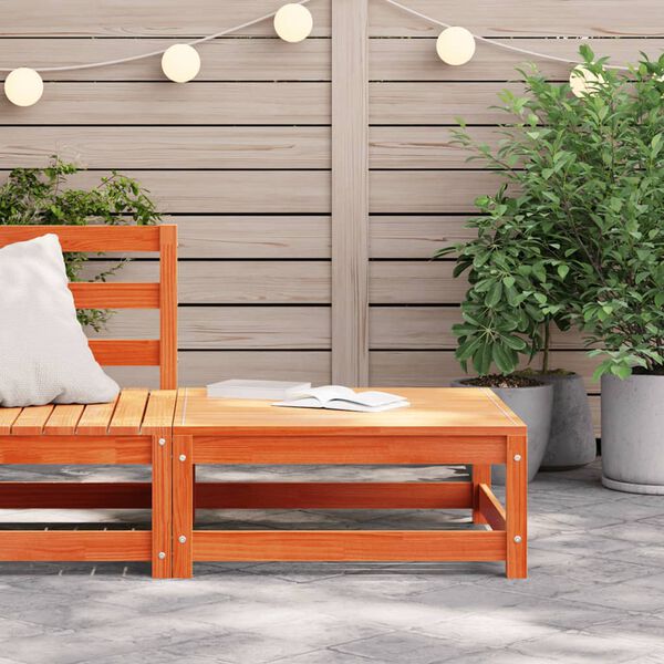 vidaXL Garden Footstool Wax brown Solid pine wood 27.6 x 27.6 x 11.8 in