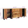 vidaXL Sideboard Set of 3 Natural wood Solid Acacia wood Standard