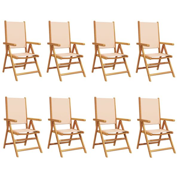 vidaXL Garden Chair Set of 8 Beige