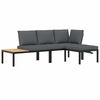 vidaXL Garden Sofa Set Black, Anthracite