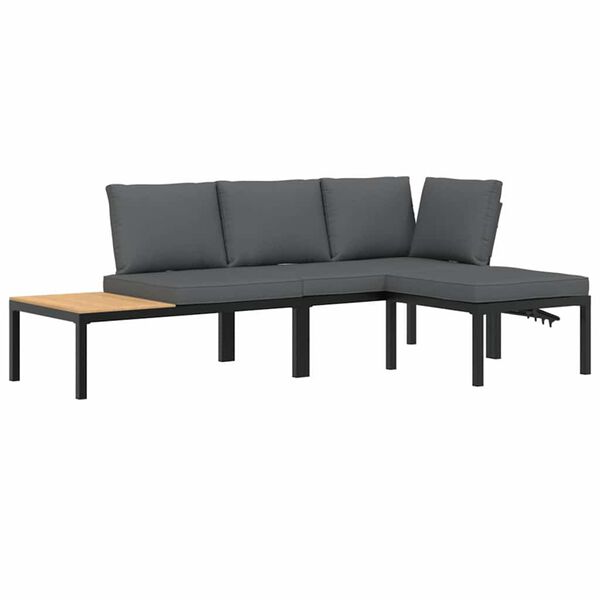 vidaXL Garden Sofa Set Black, Anthracite