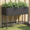 vidaXL Garden Planter Black PE Rattan Medium Garden Planter