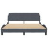 vidaXL Bed Frame Dark Grey Velvet, Metal, Solid Pine Wood, Plywood Queen