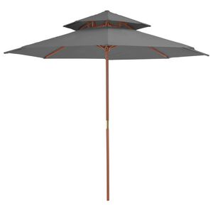 vidaXL Parasol Anthracite Laminated bamboo, hardwood, polyester