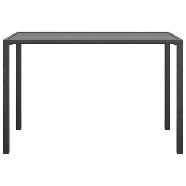 vidaXL Garden Dining Table Anthracite Steel 43.3 x 21.3 x 27.6 in
