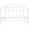 vidaXL Bed Frame White Powder-Coated Steel Twin Bed Frame Rectangular